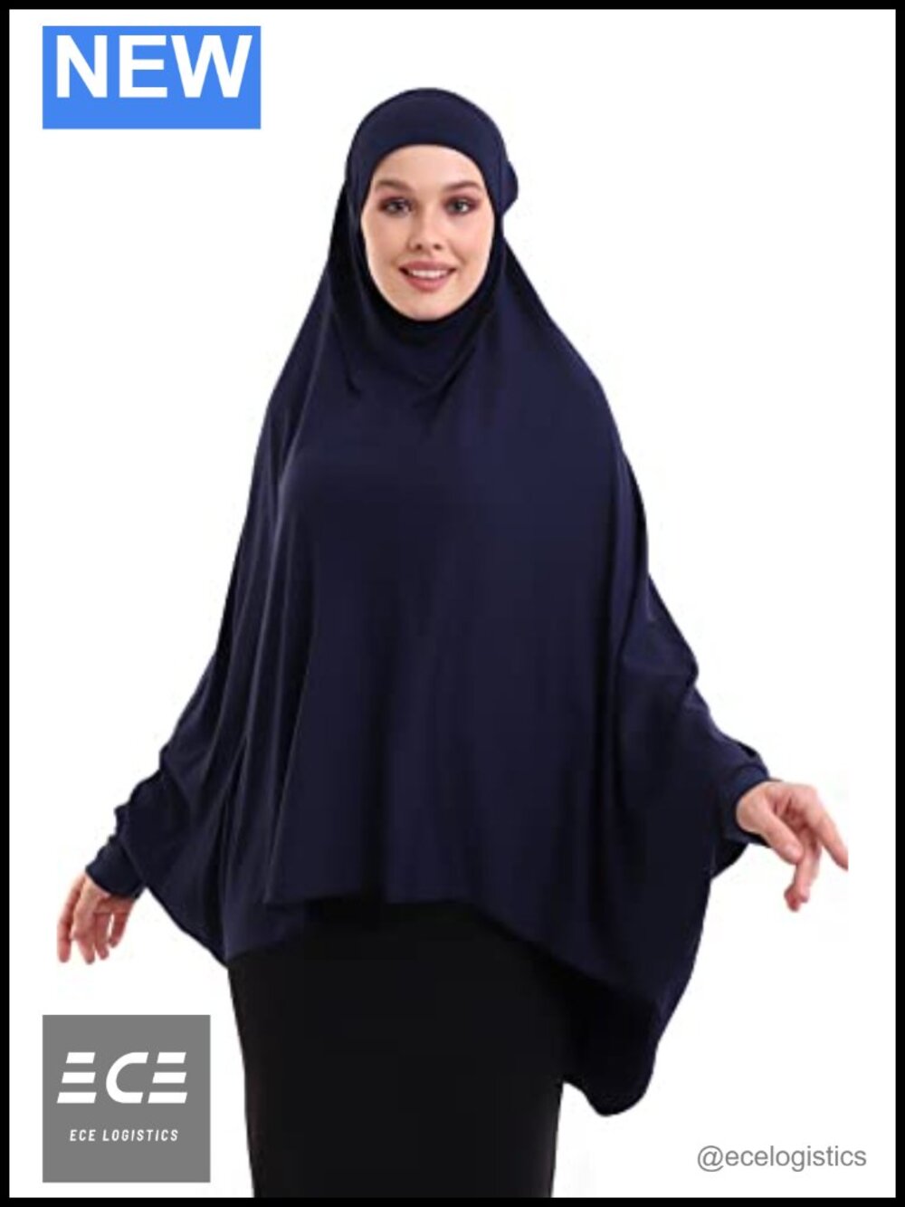 One-Piece Sleeve Hijab Modal Muslim Prayer Khimar Wrap